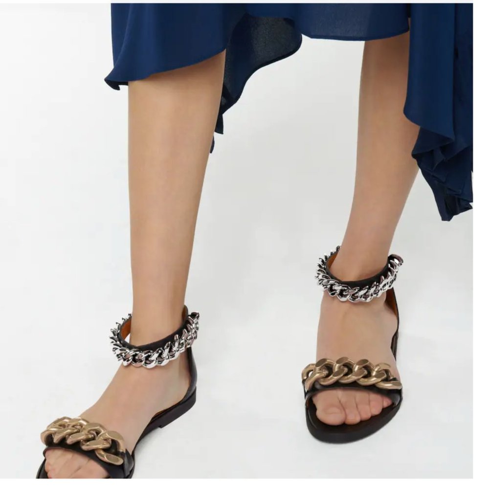 Stella McCartney Women's Falabella Embellished Flat Sandals Size 8